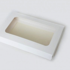 Коробка на 2 печенья с окном (белая/крафт)